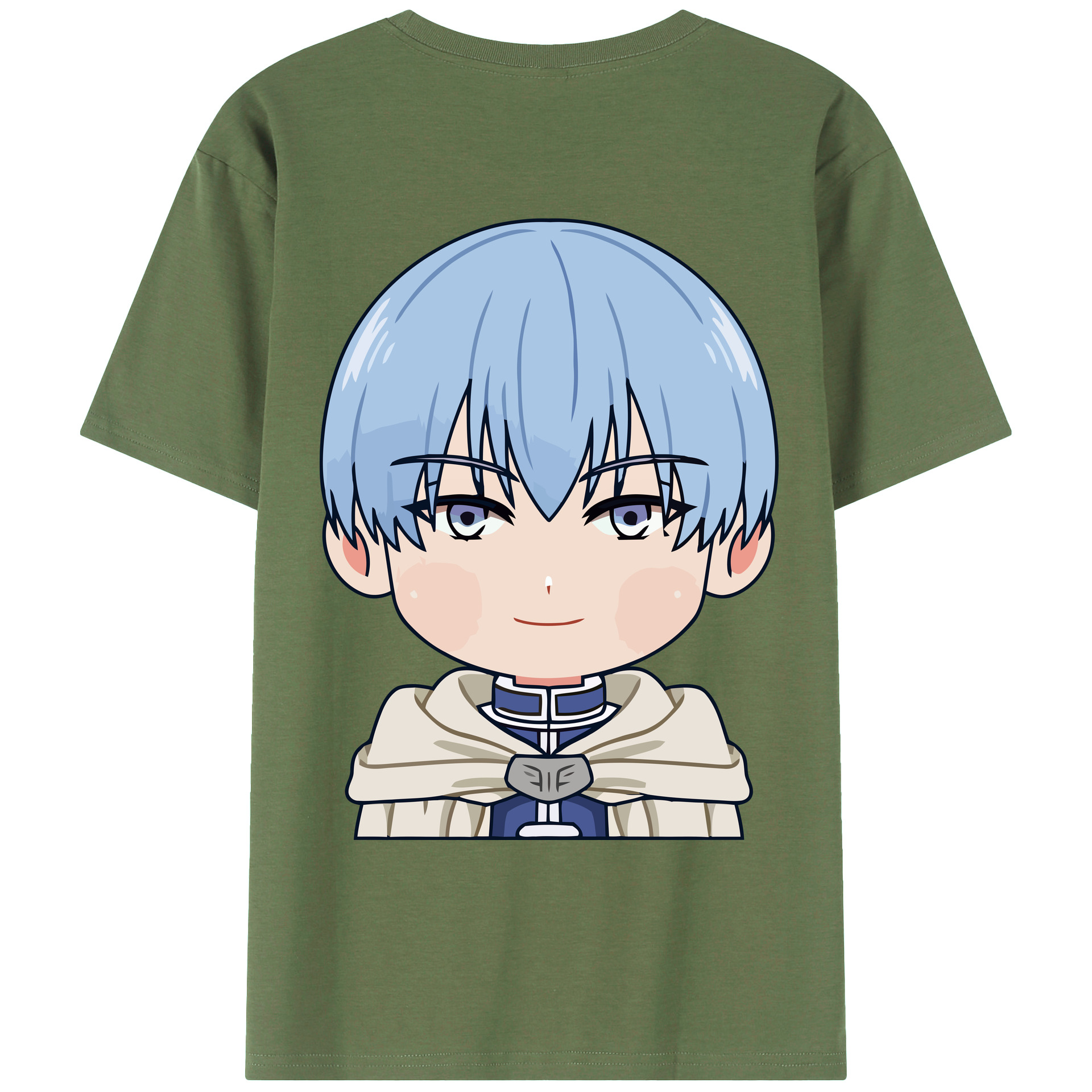 （画像用） 葬送のフリーレン Frieren 綿100％ メンズ半袖Tシャツ（バックプリント） 通気性